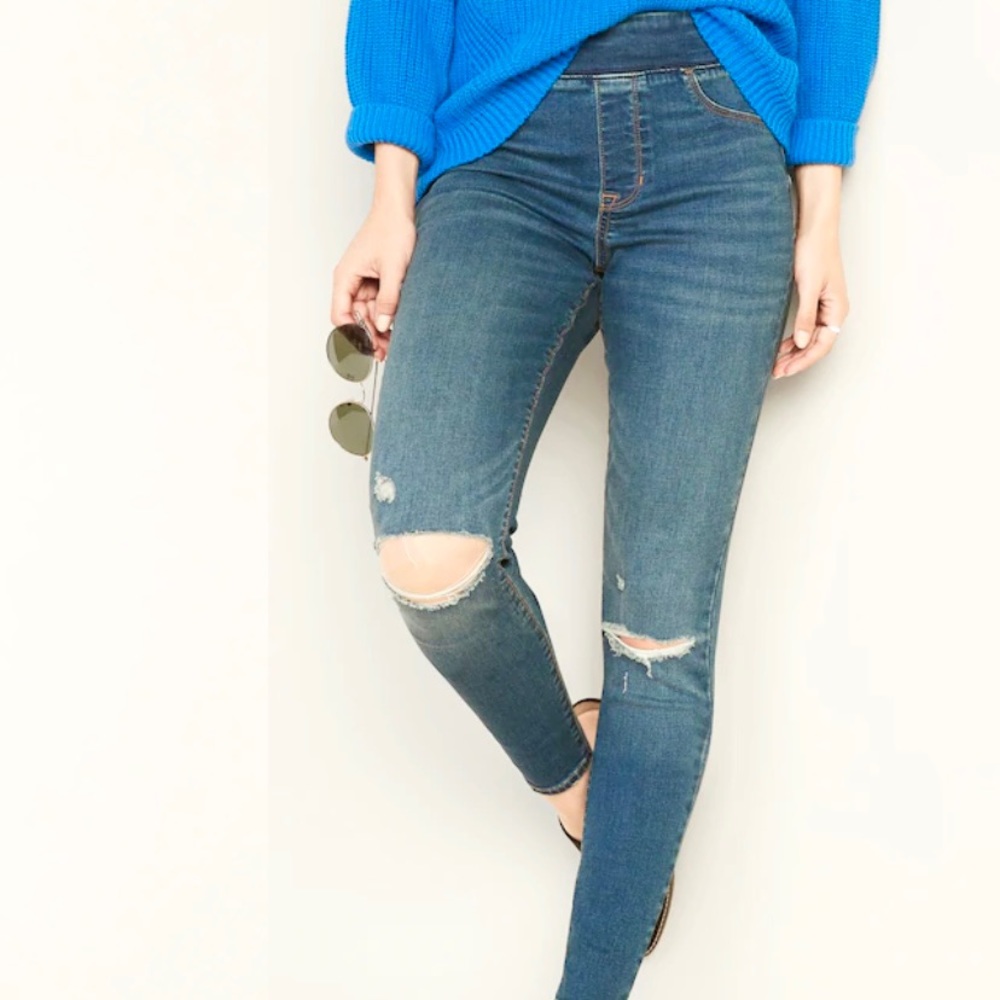 OLD NAVY Rockstar Mid-Rise Distressed Jeggings